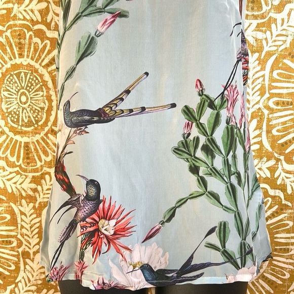 NWT AllSaints Tammy Senja Blue Floral Tropical Lightweight Tank Cami Top Sz 0 - Picture 7 of 12